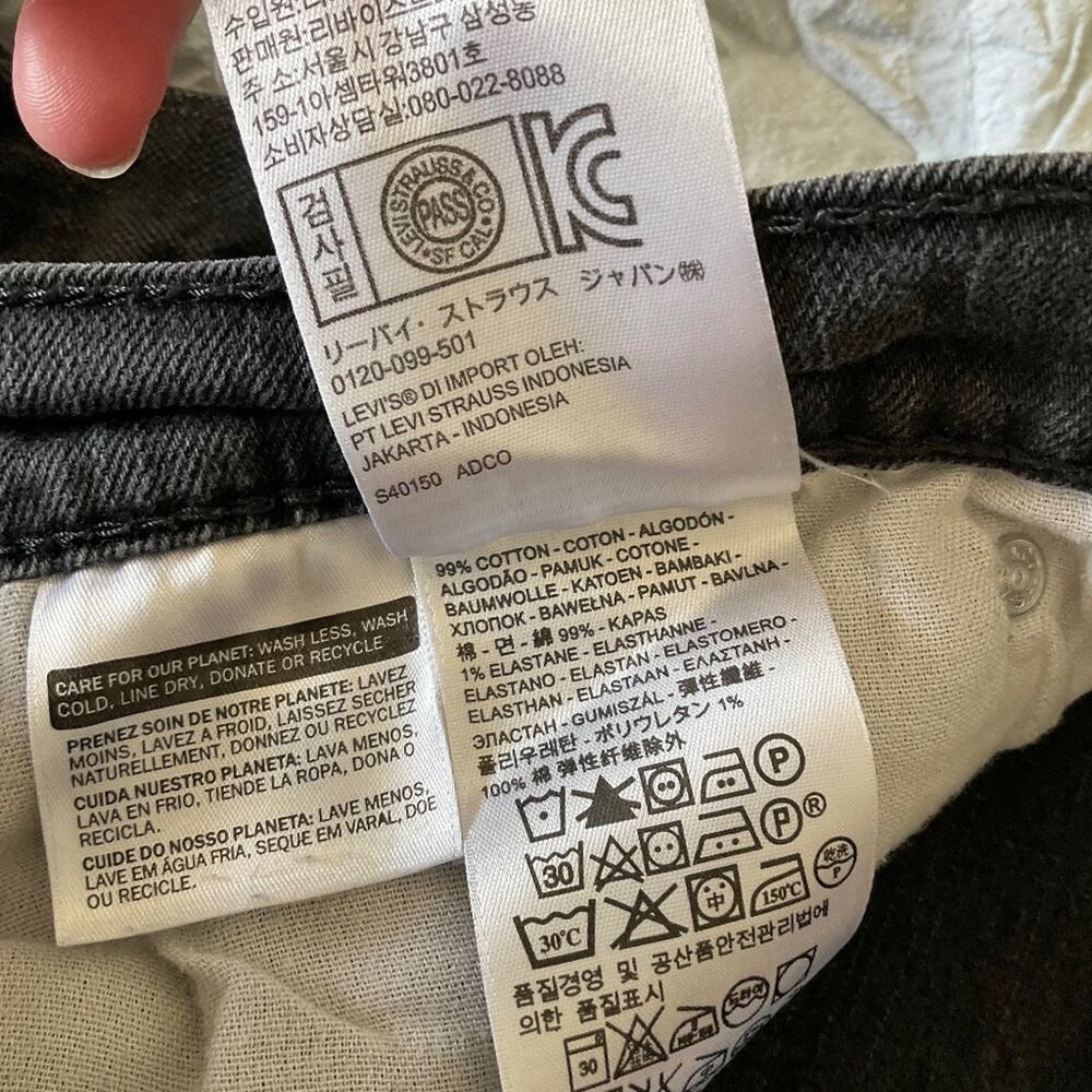 Men's Levi Jeans gray faded black 514 taper leg jeans Y2K 36x32 - Picture 8 of 16